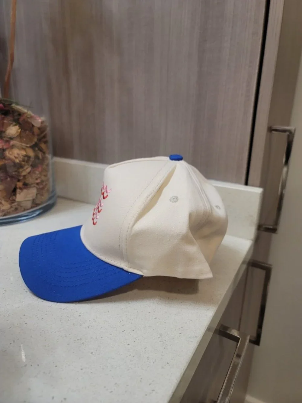 The Preppy Patriot Trucker Hat Snapback Women's O/S Scallop & Bows American Flag